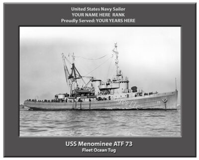 USS Menominee ATF 73 Personalized Navy Ship Photo