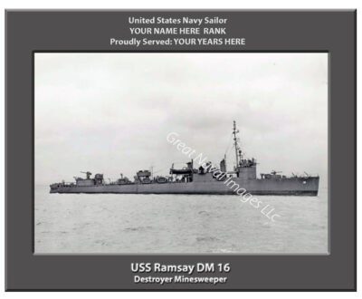 USS Ramsay DM 16 Personalized Ship Print