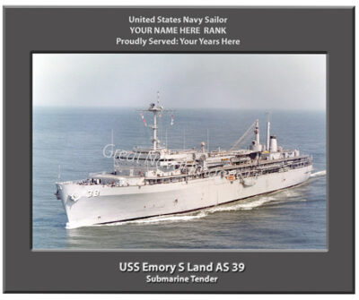 USS Emory S Land AS 39 Personalized Navy Ship Photo