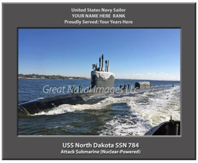 USS North Dakota SSN 784 Personalized Navy Submarine Photo