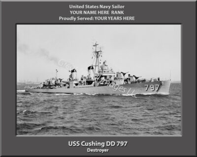 USS Cushing DD 797 Personalized Navy Ship Photo