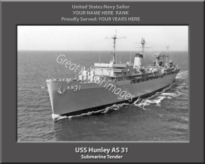 USS Hunley AS 31 Personalized Navy Ship Photo