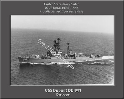 USS Dupont DD 941 Personalized Navy Ship Photo