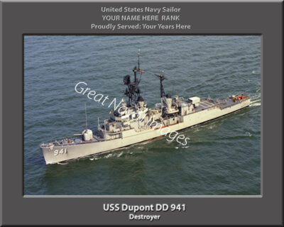 USS Dupont DD 941 Personalized Navy Ship Photo