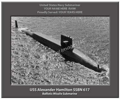 USS Alexander Hamilton SSBN 617 Personalized Navy Ship Submarine