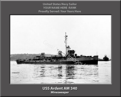 USS Ardent AM 340 Personalized Navy Ship Photo