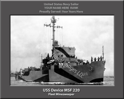 USS Device MSF 220 Personalized Navy Ship Photo