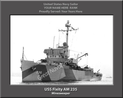 USS Fixity AM 235 Personalized Navy Ship Photo