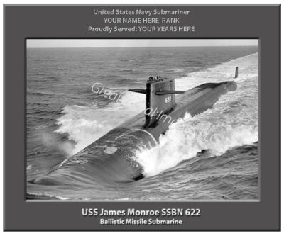 USS James Monroe SSBN 622 Personalized Navy Ship Submarine