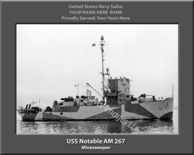 USS Notable AM 267 Personalized Navy Ship Photo