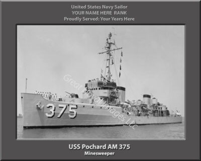 USS Pochard AM 375 Personalized Navy Ship Photo