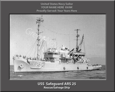 USS Safeguard ARS 25 Personalized Navy Ship Photo