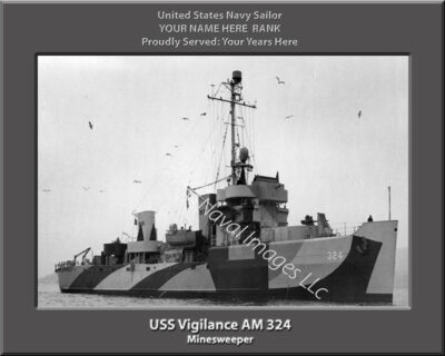 USS Vigilance AM 324 Personalized Navy Ship Photo