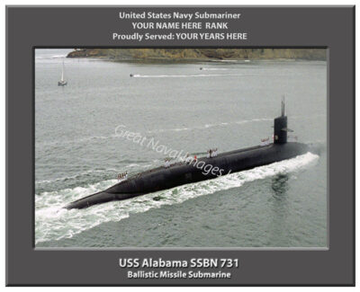 USS Alabama SSBN 731 Personalized Navy Submarine Photo