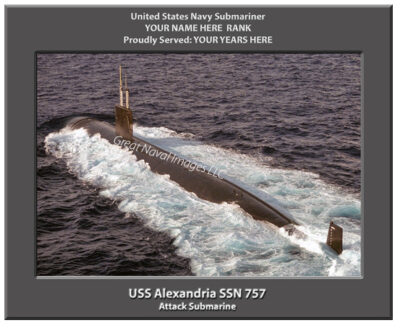 USS Alexandria SSN 757 Personalized Navy Submarine Photo