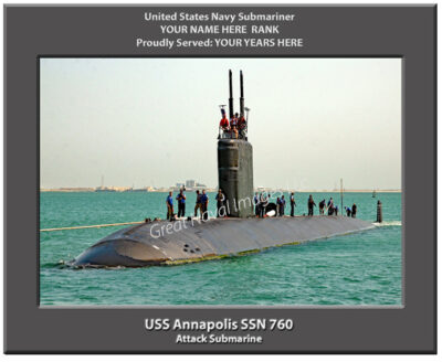 USS Annapolis SSN 760 Personalized Navy Submarine Photo