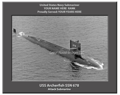 USS Archerfish SSN 678 Personalized Navy Submarine Photo