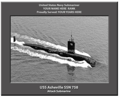 USS Asheville SSN 758 Personalized Navy Submarine Photo