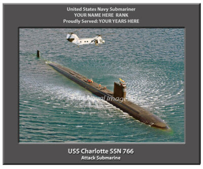USS Charlotte SSN 766 Personalized Navy Submarine Photo