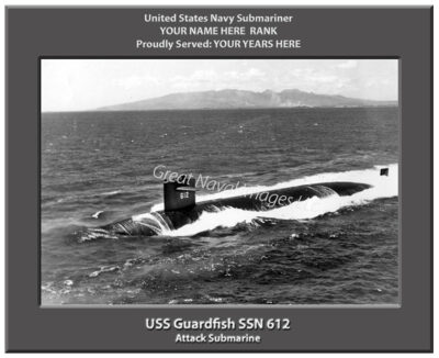 USS Guardfish SSN 612 Personalized Navy Submarine Photo