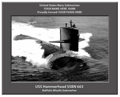 USS Hammerhead SSBN 663 Personalized Navy Submarine Photo