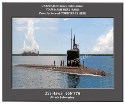 USS Hawaii SSN 776 Personalized Navy Submarine Photo