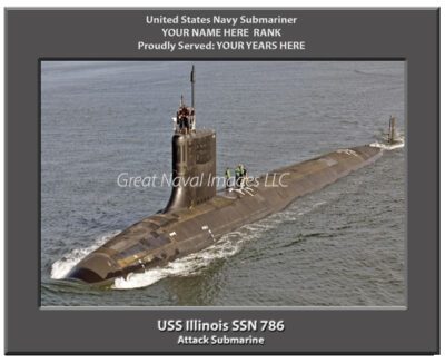 USS Illinois SSN 786 Personalized Navy Submarine Photo