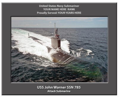USS John Warner SSN 785 Personalized Navy Submarine Photo