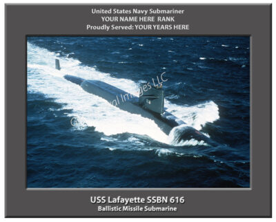 USS Lafayette SSBN 616 Personalized Navy Submarine Photo