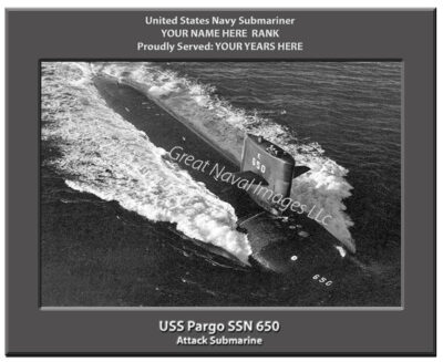 USS Pargo SSN 650 Personalized Navy Submarine Photo
