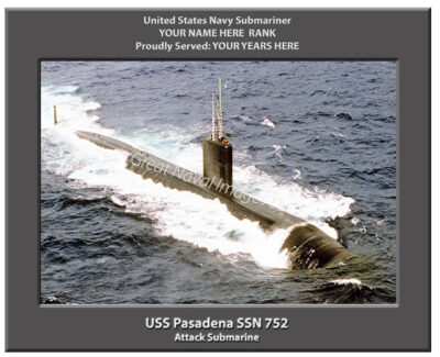 USS Pasadena SSN 752 Personalized Navy Submarine Photo