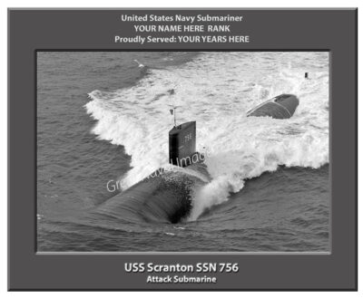 USS Scranton SSN 756 Personalized Navy Submarine Photo