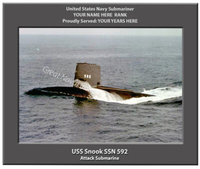 USS Snook SSN 592 Personalized Navy Submarine Photo
