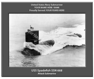 USS Spadefish SSN 668 Personalized Submarine Photo