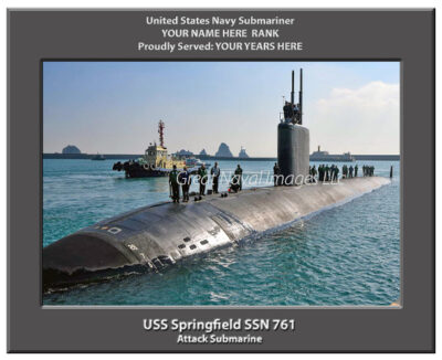 USS Springfield SSN 761 Personalized Navy Submarine Photo