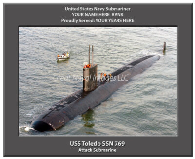 USS Toledo SSN 769 Personalized Navy Submarine
