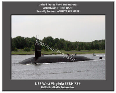 USS West Virginia SSBN 736 Personalized Navy Submarine Photo