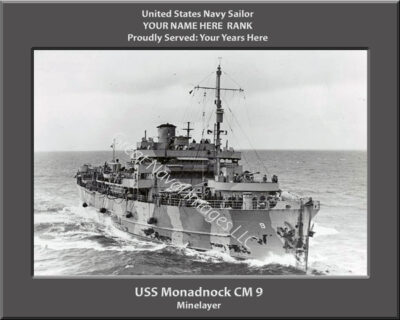 USS Monadnock CM 9 Personalized Navy Ship Photo