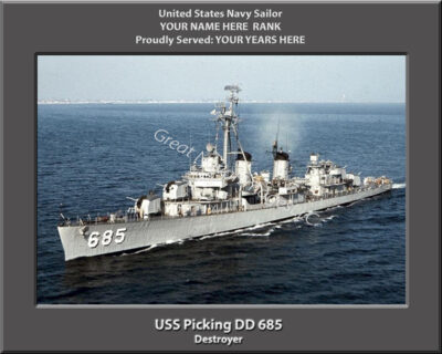 USS Picking DD 685 Personalized Navy Ship Photo