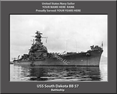 USS South Dakota BB 57 Personalized Navy Ship Photo