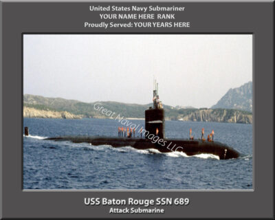 USS Baton Rouge SSN 689 Personalized Navy Submarine Photo