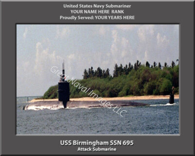 USs Birmingham SSN 695 Personalized Navy Submarine Photo
