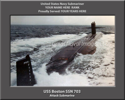 USS Boston SSN 703 Personalized Navy Submarine Photo