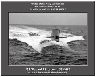 USS Glenard P Lipscomb SSN 685 Personalized Navy Submarine Photo