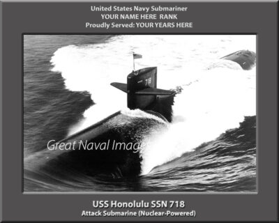 USS Honolulu SSN 718 Personalized Navy Submarine Photos