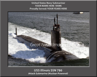 USS Illinois SSN 786 Personalized Navy Submarine Photo