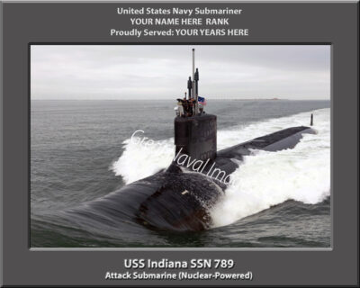 USS Indiana SSN 789 Personalized Navy Submarine Photo