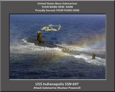 USS Indianapolis SSN 697 Personalized Navy Submarine Photo