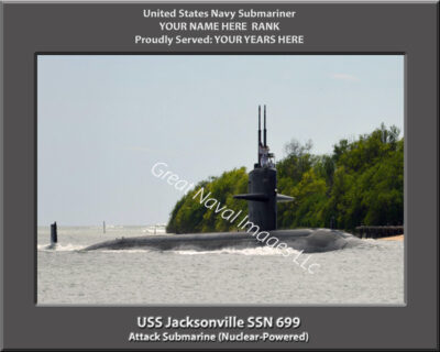 USS Jacksonville SSN 699 Personalized Navy Submarine Photo