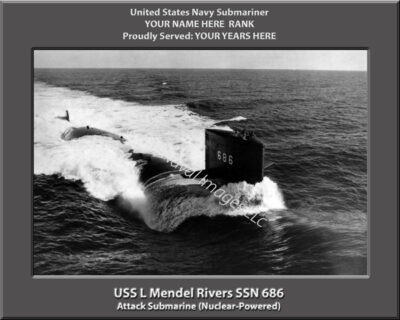USS L Mendel Rivers SSN 686 Personalized Navy Submarine Photo